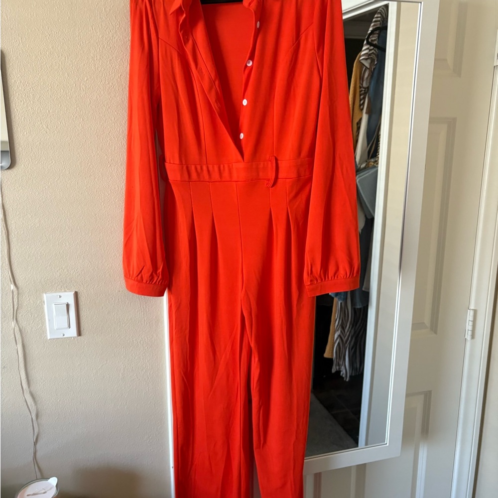 ‼️‼️SOLD‼️‼️Elegant ORANGE Jumpsuit STRETCH XL